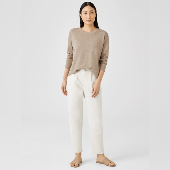 NWOT Eileen Fisher Undyed Organic Cotton Denim Tapered Pant - Picture 3 of 10